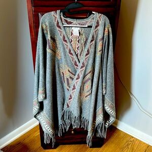 Johnny Was Embroidered Cashmere wrap scarf